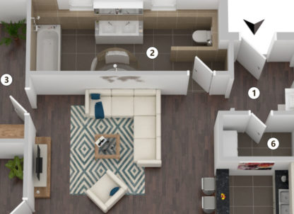 3D Grundriss Layout 2 Detailansicht 2