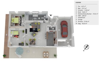 3D Grundriss Layout 3