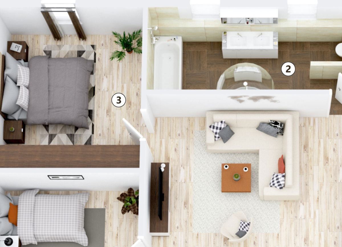 3D Grundriss Layout 4 Detailansicht 1